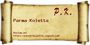 Parma Koletta névjegykártya